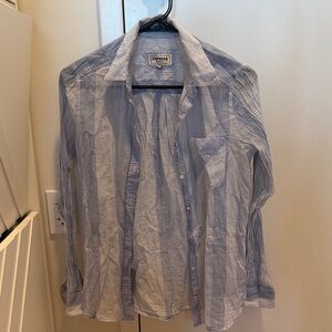 Express women’s Casual Blue and White Striped Shirt